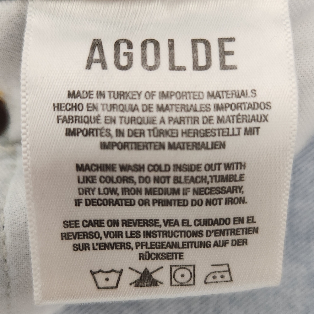 AGolde 90s Loose Fit Jeans Organic Cotton Size 26 Light Wash - Picture 8 of 13